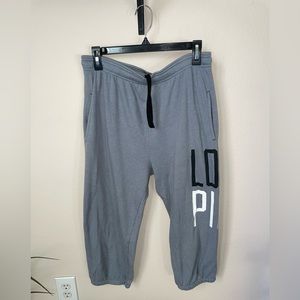 Super Comfy Gray PINK Quarter-Length Sweatpants